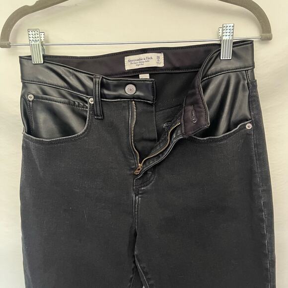 Abercrombie & Fitch Super Skinny Ankle Women Jeans Sz 6 Y2K Grunge Faux  Leather - Picture 3 of 11